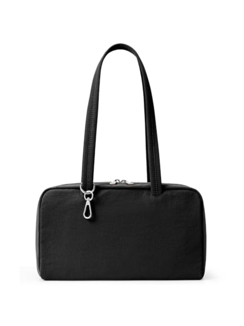 WLLWOO Lightweight Nylon Tote Bag Bowler Shoulder Purse with Keychain Clip